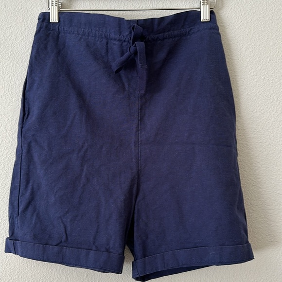 Aliya wanek organic sachie cotton shorts in navy oversized shorts hemp Bermuda - Picture 3 of 7